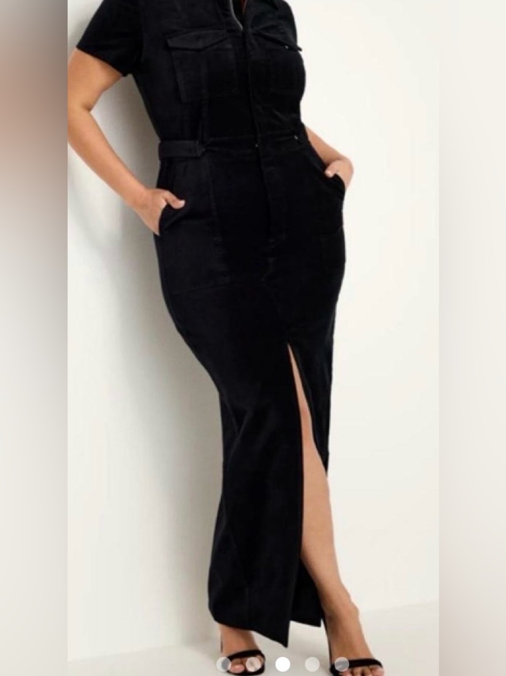 Good American Fit for Success Velvet Black Dress Size XL NWT